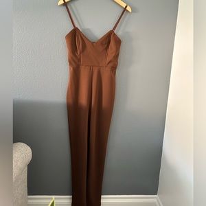 Brown corset top jumpsuit